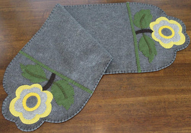 Yellow Flower Gray Table Runner 45 In TRGP1013 - The Fox Decor
